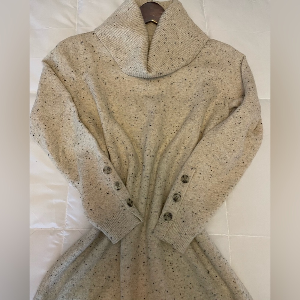 Loft Sweater Dress-Winter White Speckled-Medium